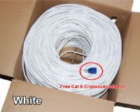 Bytecc C6P-1000W Catogory 6 Plenum Jacket (CMP), Bulk Ethernet Cable 1000 feet, White Color, High density polyethylene insulated PVC jacket, Cat6 UTP (Unshielded Twist Pair) Solid Cable, 23 AWG/4 pair Wire Gauge, Provides hi-speed data transfer up to 400MHz, Colored PVC Outer Jacket, UL, ETL & 3P verified to standards, Free Cat 6 Crossover adaptor included (C6P1000W C6P 1000W C6P-1000 C6P1000) 