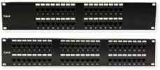 Bytecc C6PP-48 CAT6 Patch Panels with 48 Ports, 110-type Termination, Category 6 Certified, Standard 19 Inch Wide Equipment Rack Mountable, Aluminum Plate Around RJ45 Jacks, 50µ gold-plated contacts, Black electrostatic powder-coated steel, Accommodates top, bottom or side cable entry, Write-on designation label with clear holder (C6PP48 C6PP 48) 