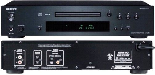 Onkyo C-7030 Compact Disc Player, Plays Audio CD, CD-R/RW, MP3 CD and WMA CD, Vector Linear Shaping Circuitry (VLSC) for Pulse Noise Reduction, Custom-Designed Massive EI Transformer, Precision Clock (+/- 10 ppm), Differential Headphone Amplifier Circuitry, Optical and Digital Audio Inputs, Solid Aluminum Front Panel, UPC 751398010132 (C7030 C 7030)
