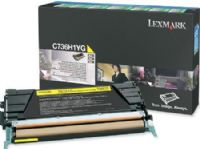Lexmark C736H1YG Yellow High Yield Return Program Toner Cartridge For use with Lexmark X736de, X738de, X738dte, C736dn, C736n and C736dtn Printers, Average Yield Up to 10000 standard pages in accordance with ISO/IEC 19798, Lexmark Cartridge Collection Program, New Genuine Original Lexmark OEM Brand, UPC 734646148818 (C736-H1YG C736 H1YG C-736H1YG C736H1Y) 