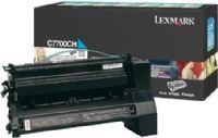 Lexmark C7700CH Cyan High Yield Return Program Print Cartridge, Works with Lexmark X772e, C772n, C770n, C772dn, C772dtn, C770dn and C770dtn Printers, Up to 10000 pages @ approximately 5% coverage, New Genuine Original OEM Lexmark Brand, UPC 734646256124 (C7700-CH C7700C C7700) 