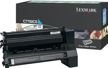 Lexmark C7700CS Cyan Return Program Print Cartridge, Works with Lexmark X772e, C772n, C770n, C772dn, C772dtn, C770dn and C770dtn Printers, Up to 6000 pages @ approximately 5% coverage, New Genuine Original OEM Lexmark Brand, UPC 734646256049 (C7700-CS C7700C C7700)