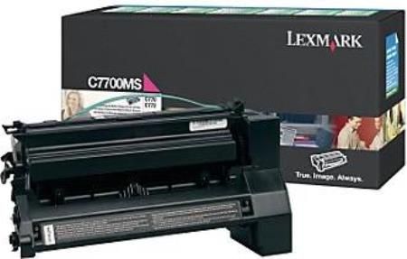 Lexmark C7700MS Magenta Toner Cartridge For use with Lexmark C770n, C770dn, C770dtn, C772n, C772dn and C772dtn Printers, Average Yield Up to 6000 standard pages in accordance with ISO/IEC 19798, New Genuine Original Lexmark OEM Brand, UPC 734646256056 (C7700-MS C7700 MS C77-00MS C770-0MS)