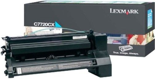 Lexmark C7720CX Cyan Extra High Yield Return Program Print Cartridge, Works with Lexmark C772dn C772dtn C772n and X772e Printers, Up to 15000 pages @ approximately 5% coverage, New Genuine Original OEM Lexmark Brand (C7720-CX C7720C C7720 C772-0CX)