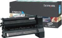 Lexmark C782X1CG Model C782 Cyan Extra High Yield Return Program Print Cartridge, Works with Lexmark C782dn C782dtn C782n and X782e Printers, Up to 15000 standard pages in accordance with ISO/IEC 19798, New Genuine Original OEM Lexmark Brand, UPC 734646018791 (C782-X1CG C782 X1CG) 