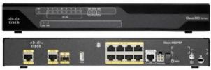 Cisco C891F-K9 Integrated 891F Series Gigabit Ethernet Security Router with SFP; 1&#8209;port SFP, 1-port FE WAN Interfaces; 8-port 10-/100-/1000-Mbps managed switch (4&#8209;ports PoE capable with 125W power supply adapter); Up to 1 GB DRAM; 256 MB flash memory; Cisco CleanAir technology; Integrated USB 2.0/AUX/Console; UPC 882658602139 (C891FK9 C891F K9) 