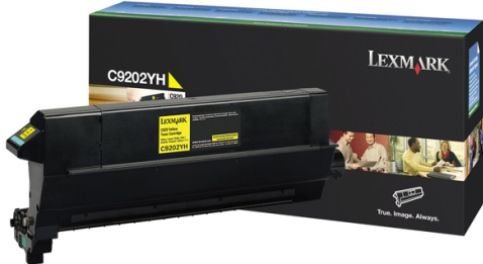 Lexmark C9202YH Yellow Toner Cartridge, Laser Print Technology, Yellow Print Color, 14000 Pages Duty Cycle, 5% Print Coverage, Genuine Brand New Original Lexmark OEM Brand, For use with C920, C920n, C920dn and C920dtn Lexmark Printers (C9202YH C9202-YH C9202 YH C-9202YH C 9202YH)
