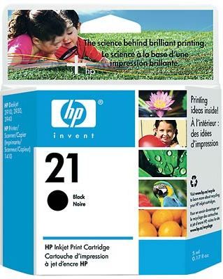 HP Hewlett Packard C9351AN HP 21 Black Inkjet Print Cartridge, Approx. 150 pages yield; Ink volume 5 ml., New Genuine Original OEM HP Hewlett Packard Brand, UPC 829160897547 (C-9351AN C 9351AN C9351A C9351 AN C9351AN#140 C9351AN140)