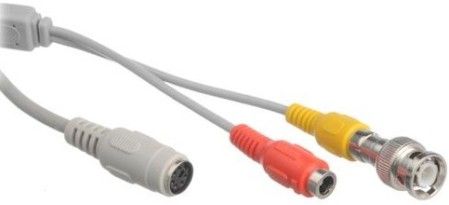 Clover CA004 6Pin Din Breakout Cable to RCA Connection, Converts 6pin din cable into RCA connection for systems that require RCA inputs, Add a BNC connector to the RCA jack to convert to a BNC connection for BNC inputs (BNC connectors not included), UPC 617517500048 (CA-004 CA 004)