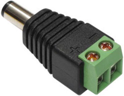 Seco-Larm CA-161T Power Connector, Male DC plug to terminal block, Small size for tight spaces, 2.1mm DC plug (CA161T CA 161T CA-161) 