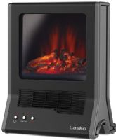 Lasko CA20100 Ultra Ceramic Freestanding Fireplace Heater, 1500 Watts of Comforting Warmth, Instant Ambience of a Fireplace for Any Room, Ceramic Heat adds Quick Warmth with Fan-Powered Delivery, Self-Regulating Element Provides Added Safety, Automatic Overheat Protection, Cool Touch Window and Exterior, UPC 046013769343 (CA-20100 CA 20100) 