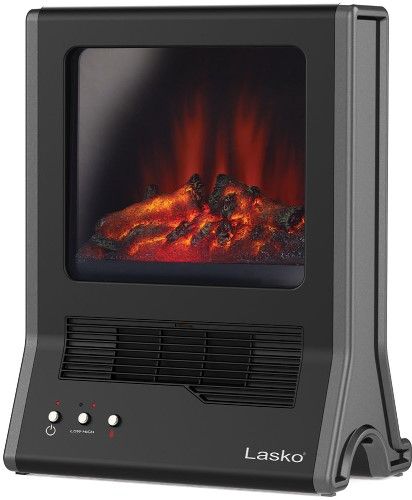 Lasko CA20100 Ultra Ceramic Freestanding Fireplace Heater, 1500 Watts of Comforting Warmth, Instant Ambience of a Fireplace for Any Room, Ceramic Heat adds Quick Warmth with Fan-Powered Delivery, Self-Regulating Element Provides Added Safety, Automatic Overheat Protection, Cool Touch Window and Exterior, UPC 046013769343 (CA-20100 CA 20100)