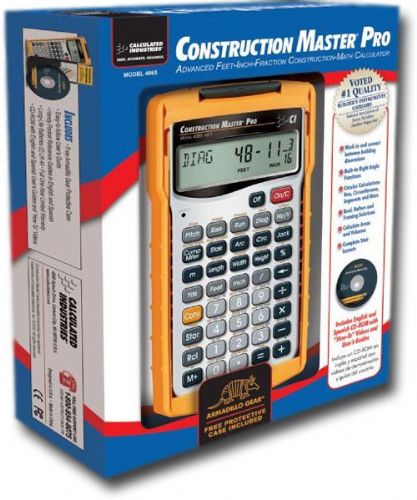 Calculated Industries CA227 Construction Master Pro, Calculator; Features a broad range of nearly automatic construction-math problem solutions; Also includes an Armadillo protective case; Converts to and from any dimensional format; UPC 098584040604 (CALCULATEDINDUSTRIESCA227 CALCULATEDINDUSTRIES CA227 CALCULATED INDUSTRIES CA 227 CALCULATEDINDUSTRIES-CA227 CA-227)