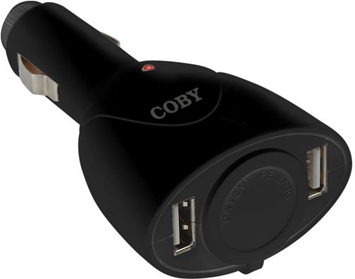 Coby CA781 Dual USB Car Charger, Power or charge USB devices from car/boat power sockets, Compatible with USB-powered devices such as iPod, MP3 players, cellular phones, PDAs and more, Integrated circuit assures short circuit protection, Intelligent switching for overcharge and overheat protection, Input DC 12-24V, UPC 716829857816 (CA-781 CA 781)