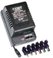 Coby CA-989 Universal Power AC Adapter 800mA, 6 Interchangeable DC Adapter Plugs, Adjustable Polarity Tips, LED Power Indicator, all major brand name equipments, Click-on Adjustable Voltage Conversion, 1 Output DC Volts, 1.23 lbs Weight, 9 X 7.5 X 3 in Dimensions  (CA989 CA 989) 