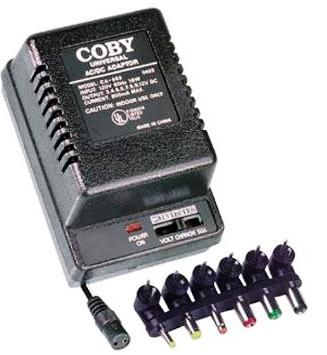 Coby CA-989 Universal Power AC Adapter 800mA, 6 Interchangeable DC Adapter Plugs, Adjustable Polarity Tips, LED Power Indicator, all major brand name equipments, Click-on Adjustable Voltage Conversion, 1 Output DC Volts, 1.23 lbs Weight, 9 X 7.5 X 3 in Dimensions  (CA989 CA 989)