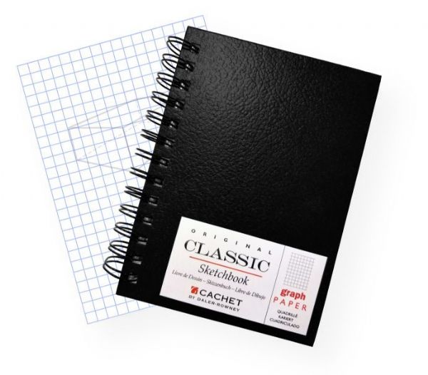 Cachet CGW1061 5 x 7 Classic Graph Sketch Book; Features a gridded surface for additional drawing perspective; 4 x 4 quadrille grid, printed with non-repro blue ink; 70 lb; acid-free, 80 sheets; Shipping Weight 0.25 lb; Shipping Dimensions 7.00 x 5.00 x 0.5 in; EAN 9781561528103 (CACHETCGW1061 CACHET-CGW1061 SKETCHING)