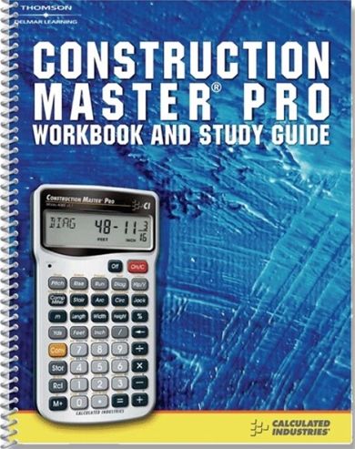 Calculated Industries 2140 Construction Master Pro Workbook and Study Guide, Learn how to master this essential tool for greater efficiency and productivity on the jobsite, Quickly solve routine construction problems and complex design and estimating challenges while reducing construction-math errors, 98 Pages Black and White Fully Illustrated Text, EAN 9781418041090 (CALCULATED2140 CALCULATED-2140 2140)