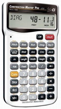 Calculated Industries 4065, Construction Master Pro Advanced Hand-held Construction-Math Calculator, Instant Area and Volume, Replaced Calculated 4060, Six Material Estimation Functions: Block, Brick, Column, Cone, Footing, Roof (CALCULATED4065 CAL4065 CALCULATED4060)