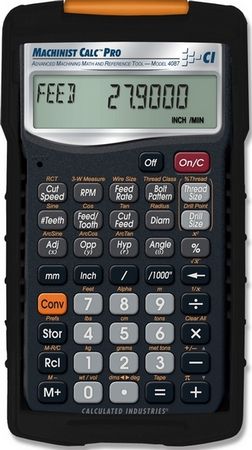 Calculated Industries 4087 Machinist Calc Pro, Advanced Machining Math and Reference Tool, Speeds and Feeds, Thread Size, Drill Point, Drill Size, 3-Wire Measure, Trigonometric Functions, Right Triangle Math, UPC 098584001179 (CALCULATED4087 CALCULATED-4087 CALCULATED 4087)