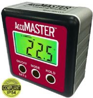 Calculated Industries 7434 AccuMASTER 2-in-1 Digital Angle Gauge, Stayglow backlit display stays on as long as you're using it, Set 0 function lets you set any angle to 0° as a reference point, Hold button holds an angle reading in the display, Perfect angles for perfect cuts every time, Built-in level function for the tightest of spots,  UPC 098584001728 (CALCULATED7434 CALCULATED 7434 CALCULATED-7434) 