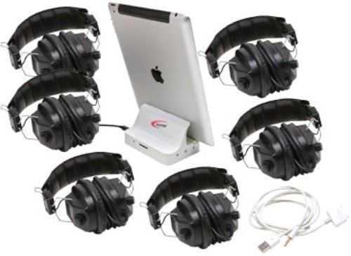 Califone 1206i-06 Six-Position iPad Jackbox & Listening Center; 30-pin female connection on front for other devices; Six classroom-proven 3068AV stereo headphones; Rugged ABS plastic casing for durability and school safety; 30-pin connection acts as docking station for iPhone (up to 4S), iPad (up to 3), iPod (up to 3); UPC 610356832943 (CALIFONE1206I06 1206I06 1206I 06)