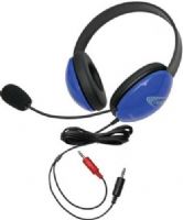 Califone 2800BL-AV Listening First Stereo Headset with Dual 3.5mm Plugs, Blue; Adjustable headband for personalized fit; Smaller overall headband to fit younger children; Rugged ABS plastic construction for classroom safety; Dual 3.5mm plugs connect with a computer or a jackbox; Flexible electret microphone; UPC 610356832073 (CALIFONE2800BLAV 2800BLAV 2800BL AV) 