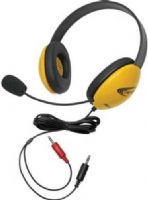 Califone 2800YL-AV Listening First Stereo Headset with Dual 3.5mm Plugs, Yellow; Adjustable headband for personalized fit; Smaller overall headband to fit younger children; Rugged ABS plastic construction for classroom safety; Dual 3.5mm plugs connect with a computer or a jackbox; Flexible electret microphone; UPC 610356831946 (CALIFONE2800YLAV 2800YLAV 2800YL AV) 
