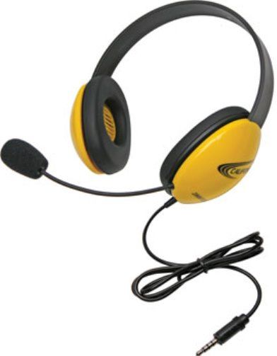 Califone 2800-YLT Listening First Stereo Headset with To Go 3.5mm Plug, Yellow; Adjustable headband for personalized fit; Smaller overall headband to fit younger children; Rugged ABS plastic construction for classroom safety; Single 3.5mm To Go plug connects with smartphones, tablets, computers, Chromebooks, computers or a jackbox; UPC 610356832561 (CALIFONE2800YLT 2800YLT 2800 YLT)
