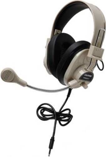 Califone 3066AVT Deluxe Stereo Headset with To Go Plug, Impedance 25 Ohms +/- 15 Ohms, Frequency Response 20-20000 Hz, Sensitivity 107dB SPL +/- 3dB at 1kHz, 40mm Mylar Diaphragm, Rugged ABS plastic headstrap with recessed wiring resists prying fingers for classroom safety with Comfort Sling for user comfort; UPC 610356831564 (CALIFONE3066AVT 3066-AVT 3066 AVT)