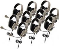 Califone 3066AVT-10L Classroom 10-Pack Deluxe Stereo Headsets with To Go Plugs, Impedance 25 Ohms +/- 15 Ohms, Frequency Response 20-20000 Hz, Sensitivity 107dB SPL +/- 3dB at 1kHz, 40mm Mylar Diaphragm, Rugged ABS plastic headstrap with recessed wiring resists prying fingers for classroom safety with “Comfort Sling” for user comfort (CALIFONE3066AVT10L 3066AVT10L 3066AVT 10L 3066-AVT-10L 3066) 