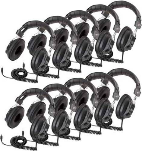 Califone 3068AV-10L Classroom 10-Pack of Switchable Stereo/Mono Headphones, 40mm Mylar dome driver unit, Impedance 36 Ohms each side, Sensitivity 98dB +/- 3dB at 1kHz, Padded headband comfortable enough for extended wear, Permanently attached with reinforced strain relief connection resists accidental pull out, UPC 610356831526 (CALIFONE3068AV10L 3068AV10L 3068AV 10L 3068-AV-10L 3068)
