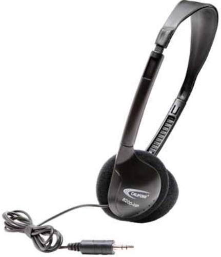 Califone 8200-HP Digital Stereo Headphone, Impedance 32 Ohms +/- 10%; Frequency Response 20-20000 Hz; Sensitivity 102dB SPL +/- 3dB at 1kHz; Fully adjustable, lightweight headband fits all students; Recessed wiring resists prying fingers for classroom safety; Soft and comfortable ear cushions; On-ear ambient noise-reducing earcups; UPC 610356831304 (CALIFONE8200HP 8200HP 8200 HP)