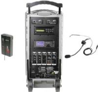 Califone PA919SDM PowerPro SD Portable PA System with Handheld Wireless Mic, 90 Watts RMS Amplifier, 4-position steel handle for easy mobility, Dual 16-channel UHF selectability for two wireless mics, Programmable CD player, Separate volume, bass, treble controls for quality sound, Aux in and line inputs to connect with other media players, UPC 610356832011 (CALIFONEPA919SDM PA-919SDM PA 919SDM PA919SD PA919) 