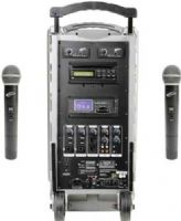Califone PA919SDQ2 PowerPro SD Portable PA System with 2 Handheld Wireless Mic, 90 Watts RMS Amplifier, 4-position steel handle for easy mobility, Dual 16-channel UHF selectability for two wireless mics, Programmable CD player, Separate volume, bass, treble controls for quality sound, Aux in and line inputs to connect with other media players, UPC 638267605500 (CALIFONEPA919SDQ2 PA-919SDQ2 PA 919SDQ2 PA919SD PA919) 
