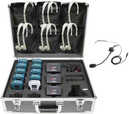 Califone WS-TG10 Ten-Person Tour Group System, Includes One WS-T transmitter, Ten WS-R receiver, One HBM319 headband mic, Ten 3060AV headphones, Three WS-CH 4-piece beltpack rechargers, One WS-CHP Power Adapter for 4-piece WS-CH ans One WS-CS12 Case, UPC 610356810002 (CALIFONEWSTG10 WSTG10 WS TG10 WST-G10 WSTG-10)