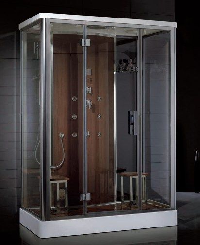 Wasauna CALIFORNIA Steam Shower Room, 2 Persons Capacity, 6 Jets, 220V/15amp, 3KW Steam Generator, Hand shower, Chromotherapy, FM Radio, Ventalation system, 2 Wooden seats, Drain with trap, Shampoo holder & towel rack, Steam generator cleaning function (CALIFORNIA)