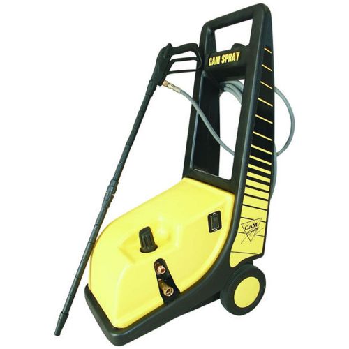 Cam Spray 1000XDE Deluxe Portable Electric Powered 2 gpm, 1000 psi Cold Water Pressure Washer; The Molded cart cold water high pressure cleaners use a rotationally modeled heavy wall polyethylene that forms the chassis of the cart; This design offers great protection of the electric motor and pump from the elements; Velcro strap included to hold hose and trigger gun; UPC: 095879300672 (CAMSPRAY1000XDE CAM SPRAY 1000XDE PORTABLE ELECTRIC 2GPM 1000PSI) 
