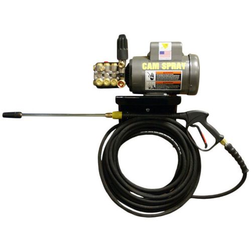 Cam Spray 1500EWM2 Economy Wall Mount Electric Powered 2.2 gpm, 1500 psi Cold Water Pressure Washer; This 1500 psi electric pressure washer is named an economy model only because these models save the money it costs for a full frame and cover to protect the machine; The Cam Spray economy wall mount cold water pressure washers keep the pressure washing equipment safe and secure mounted to the wall; UPC: 095879302591 (CAMSPRAY1500EWM2 CAM SPRAY 1500EWM2 PORTABLE ELECTRIC 2.2GPM 1500PSI) 