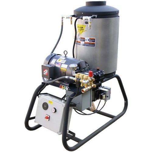 Cam Spray 2725STLEF Stationary LP Gas Fired Electric Powered 2.5 gpm, 2700 psi Hot Water Pressure Washer; The ST Stationary Hot Water Pressure Washers heated by L.P Gas are designed to be used in a stationary location and will be need to be connected to a 1 inch gas line; Designed for efficient operation using the latest in forced air burner technology; All systems that use or burn a fuel should be operated outdoors or properly vented; UPC: (CAMSPRAY2725STLEF SPRAY 2725STLEF STATIONARY LP GAS 2. 