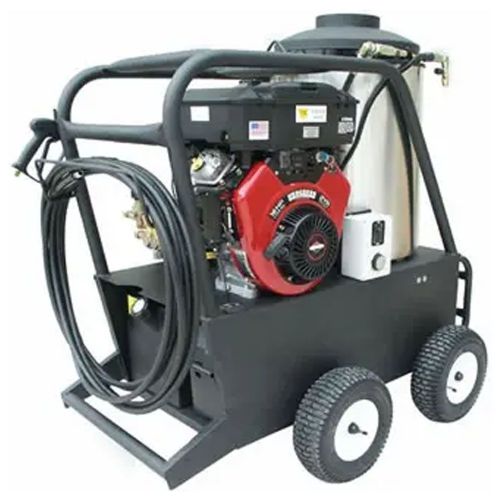 Cam Spray 4040QB Portable Diesel Fired Gas Powered 4 gpm, 4000 psi Hot Water Pressure Washer; Hot Water And High Pressure For Tough Cleaning Jobs; Achieves 140 degrees fahrenheit rise in water temperature; Provides a piece of mind and gives maximum protection to your investment; Commercial Grade Triplex Plunger Pump; Rebuildable, ceramic components run cooler and last longer; UPC: 095879301198 (CAMSPRAY4040QB SPRAY 4040QB PORTABLE DIESEL GAS 4GPM 4000PSI) 