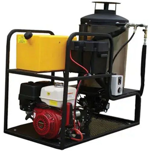 Cam Spray MCB3030H Skid Mount Diesel Fired Gas Powered 3 gpm, 3000 psi Hot Water Pressure Washer; Fully portable, no electricity required; Direct Drive Triplex plunger pump with ceramic plungers and stainless steel valves; No electricity required; Industrial Honda Recoil Start Engine; Adjustable pressure; Adjustable Thermostat and pressure pop-off; UPC: 095879302577 (CAMSPRAYMCB3030H SPRAY MCB3030H SKID MOUNT DIESEL GAS 3GPM 3000PSI)
