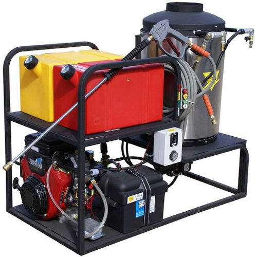 Cam Spray MCB4040V Skid Mount Diesel Fired Gas Powered 4 gpm, 4000 psi Hot Water Pressure Washer; Fully portable, no electricity required; Direct Drive Triplex plunger pump with ceramic plungers and stainless steel valves; No electricity required; 12 Volt DC Burner system on CB Models with Belt Drive Triplex plunger pump with ceramic plungers, stainless steel valves and thermal relief; UPC: 095879302690 (CAMSPRAYMCB4040V SPRAY MCB4040V SKID MOUNT DIESEL GAS 4GPM 4000PSI) 