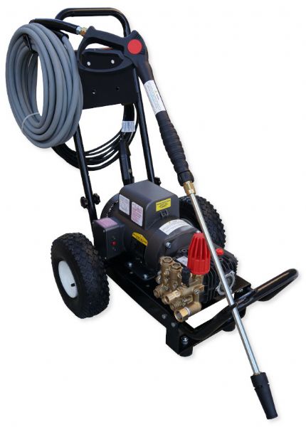 Cam Spray 15003XS Portable Electric Powered 3 gpm, 1500 psi Cold Water Pressure Washer; Powerful 3 HP Fan Cooled Electric Motor; Can be used indoors or outdoors, no exhaust fumes; Uses 230 volts, 1 phase power on a 20 amp circuit; 35 ft power cord with GFCI for your protection; Triplex Plunger Pump; Commercial quality and durability, can be rebuilt; Ceramic pistons run cooler, last longer; UPC: 095879300801 (CAMSPRAY15003XS SPRAY 15003XS COMERCIAL ELECTRIC 3GPM 1500PSI)