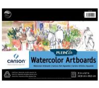 Canson C400061698 Plein Air 9" x 12" Watercolor Art Board Pad (Glue Bound); Each pad has a fold over heavyweight cover and contains 10 rigid art boards, that are laminated to high quality Canson art canva papers; Dimensions 9" x 12"; Weight 2.03 lb; EAN 3148950105097 (CANSONC400061698 CANSON-C400061698 PLEIN-AIR-C400061698 PAINTING) 