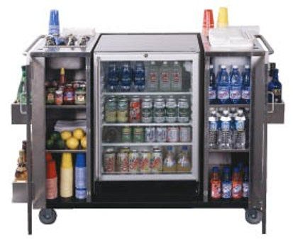 Summit CARTOSSCRRC Outdoor Stainless Steel Cart with outdoor wine cellar SCR600LOSRC, Two towel bar handles, Three exterior storage shelves, Interior storage space with magnetic locking doors; Stainless steel counter top; A bottle opener; Room for ice storage; Defrost Type Automatic; UPC 761101012704 (CARTOS-SCRRC CARTOSSCR CARTOS CARTOS-SCR CARTOSS)