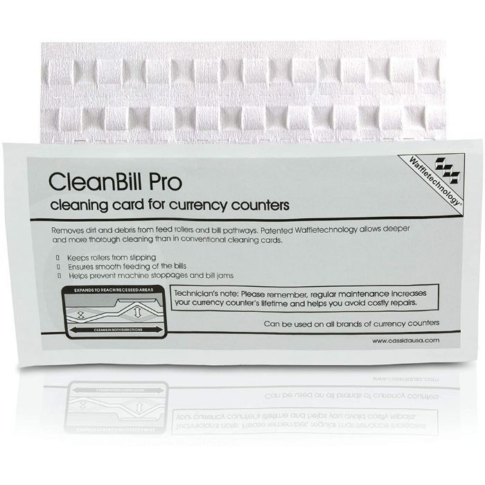 Cassida A-CBP CleanBill Pro (10 Pack), Cleaning Card with Ridges for Deeper Cleaning; Keep your bill counter in top performance with the CleanBill Pro; CleanBill Pro's innovative raised waffle ridge design created a spring-board-like cleaning system to reach deep into recessed areas while cleaning to remove dust and debris; UPC (CASSIDAACBP CASSIDA A-CBP CLEANBILL PRO CARD DEEPER PACK)