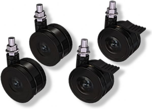 Crimson CAST41 Four Piece Caster Set for S46P and S46PC, Transforms portable stand S46P and S46PC into mobile cart, Four light weight rubber casters for smooth mobility, Two locking wheels, UPC 0815885013096, Weight 3 Lbs, Product Dimensions 11