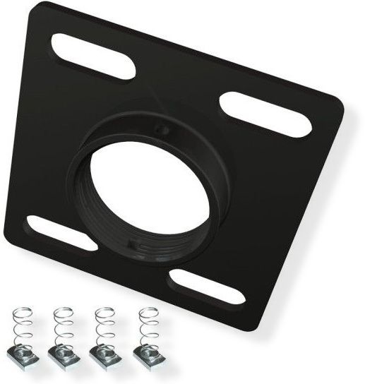 Crimson CAU4 Dual Unistrut Ceiling Adapter with Hardware, High-grade cold rolled steel Construction, Scratch resistant epoxy powder coat Product finish, 250lb - 113kg Weight capacity, Attaches to a dual unistrut on 2.25