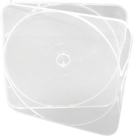 Microboards CB-11 DURASLIM Clear CD Case with Square Lid (500 per box), Fits CDs, DVDs, and Blu-ray discs; Design for saving space and transporting discs; Clear see-thru, slimline cases (CB11DURASLIM CB-11-DURASLIM CB-11DURASLIM CB11-DURASLIM)